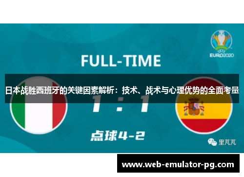 日本战胜西班牙的关键因素解析:技术、战术与心理优势的全面考量 日本战胜西班牙的关键因素解析:技术、战术与心理优势的全面考量